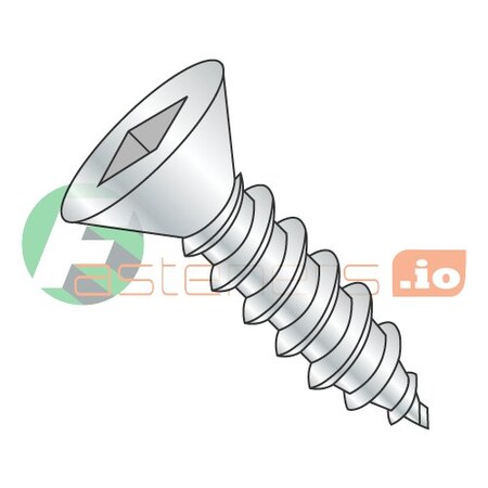 Newport Fasteners Self-Drilling Screw, #14 x 1 in, Zinc Plated Steel Flat Head Square Drive, 3000 PK 833595